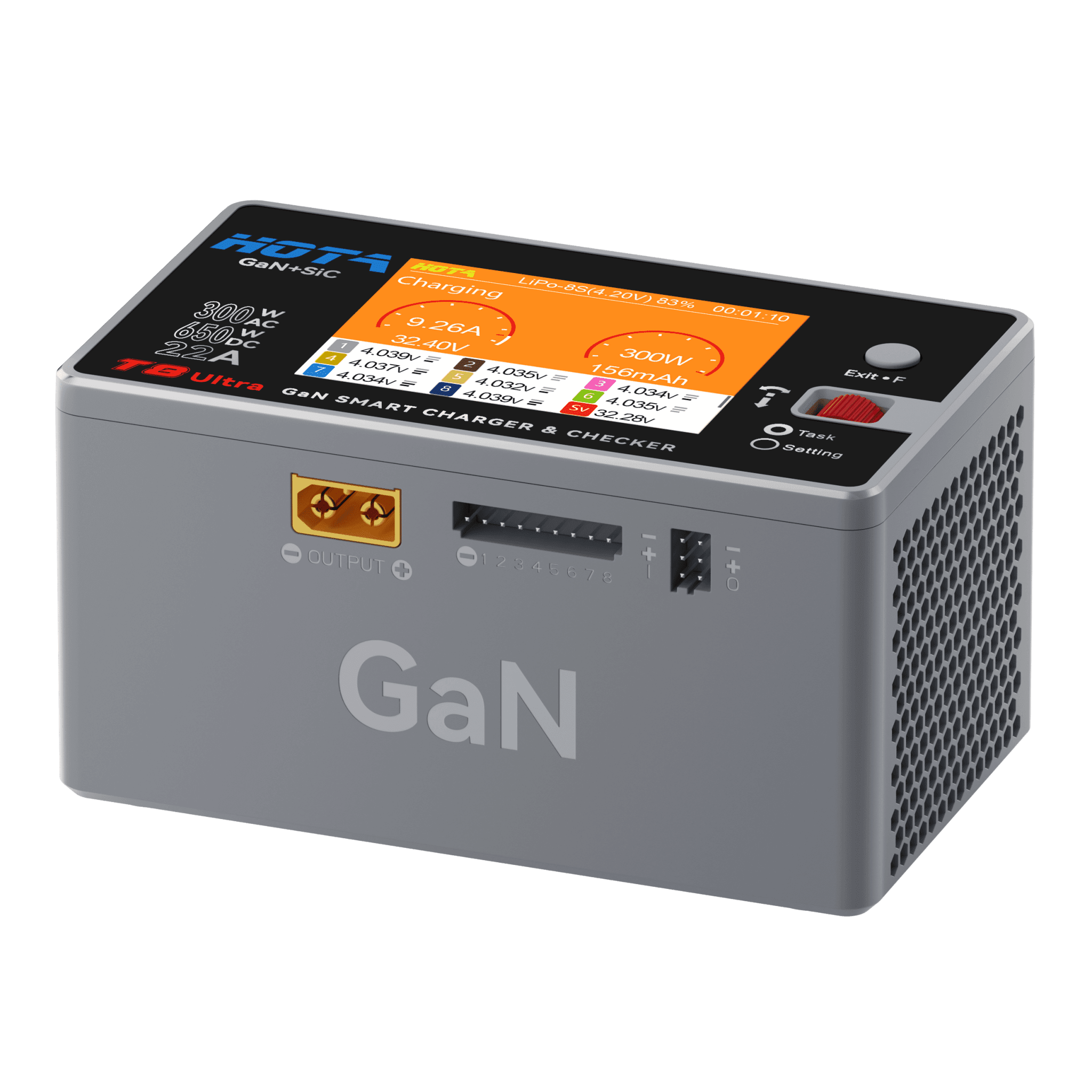 HOTA T8 Ultra – 650W 1–8S AC/DC GaN Smart-Ladegerät
